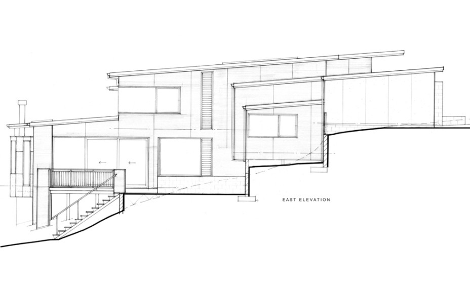 Modern New House in Point Chevalier- East Elevation